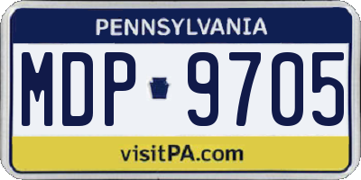 PA license plate MDP9705