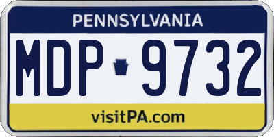 PA license plate MDP9732