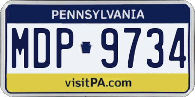 PA license plate MDP9734