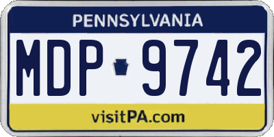 PA license plate MDP9742
