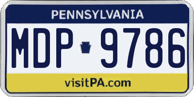 PA license plate MDP9786