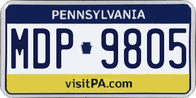 PA license plate MDP9805
