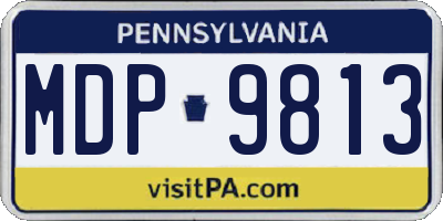 PA license plate MDP9813
