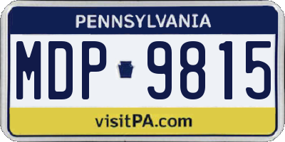 PA license plate MDP9815