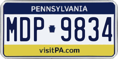 PA license plate MDP9834