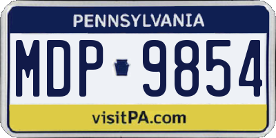 PA license plate MDP9854