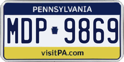 PA license plate MDP9869