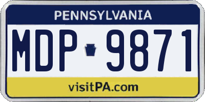 PA license plate MDP9871
