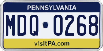 PA license plate MDQ0268