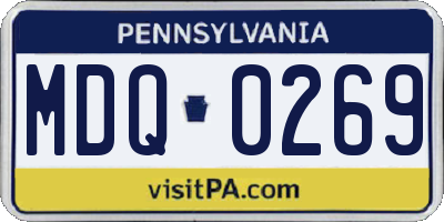 PA license plate MDQ0269