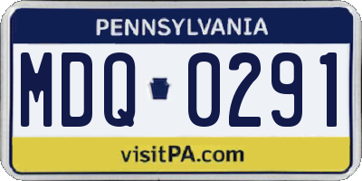 PA license plate MDQ0291