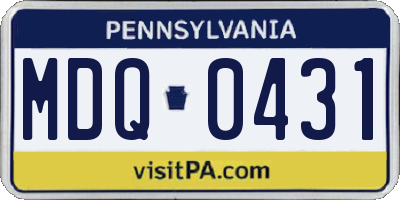 PA license plate MDQ0431