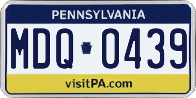 PA license plate MDQ0439