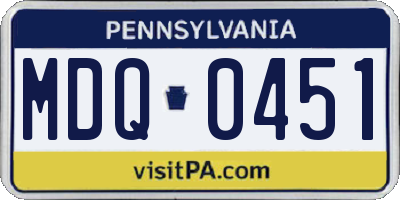 PA license plate MDQ0451