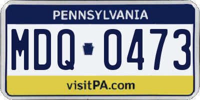 PA license plate MDQ0473