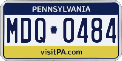 PA license plate MDQ0484