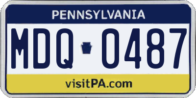 PA license plate MDQ0487