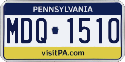 PA license plate MDQ1510