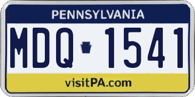 PA license plate MDQ1541