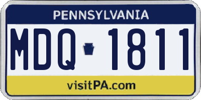 PA license plate MDQ1811