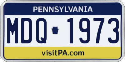 PA license plate MDQ1973