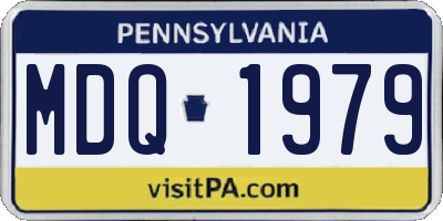 PA license plate MDQ1979