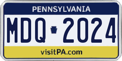 PA license plate MDQ2024