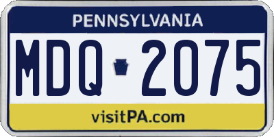 PA license plate MDQ2075