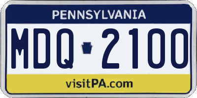 PA license plate MDQ2100