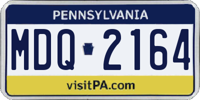PA license plate MDQ2164