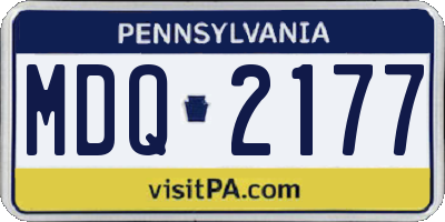 PA license plate MDQ2177