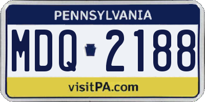 PA license plate MDQ2188
