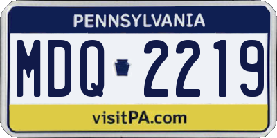 PA license plate MDQ2219