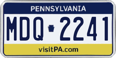 PA license plate MDQ2241