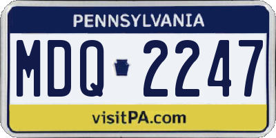 PA license plate MDQ2247