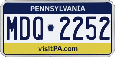 PA license plate MDQ2252