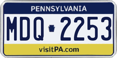 PA license plate MDQ2253