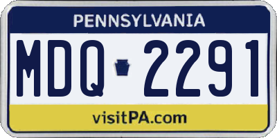 PA license plate MDQ2291