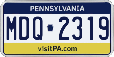 PA license plate MDQ2319
