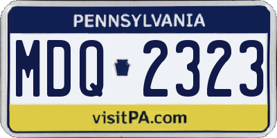 PA license plate MDQ2323