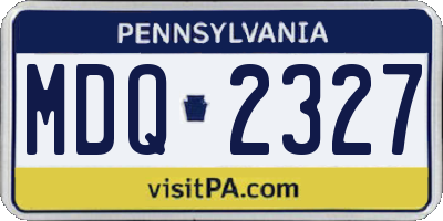 PA license plate MDQ2327