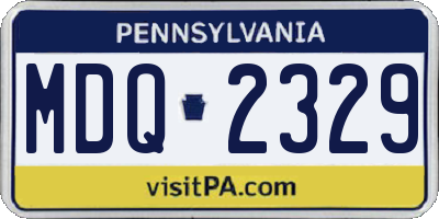 PA license plate MDQ2329
