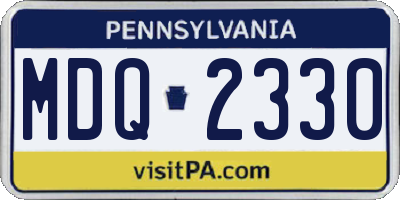 PA license plate MDQ2330