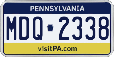PA license plate MDQ2338
