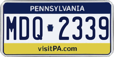PA license plate MDQ2339