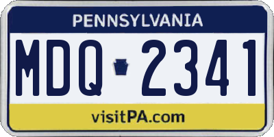 PA license plate MDQ2341