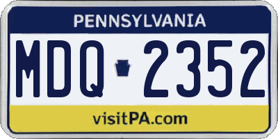 PA license plate MDQ2352