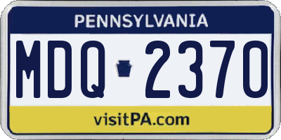 PA license plate MDQ2370