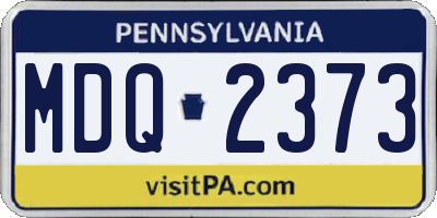 PA license plate MDQ2373