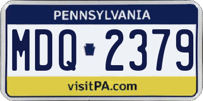 PA license plate MDQ2379